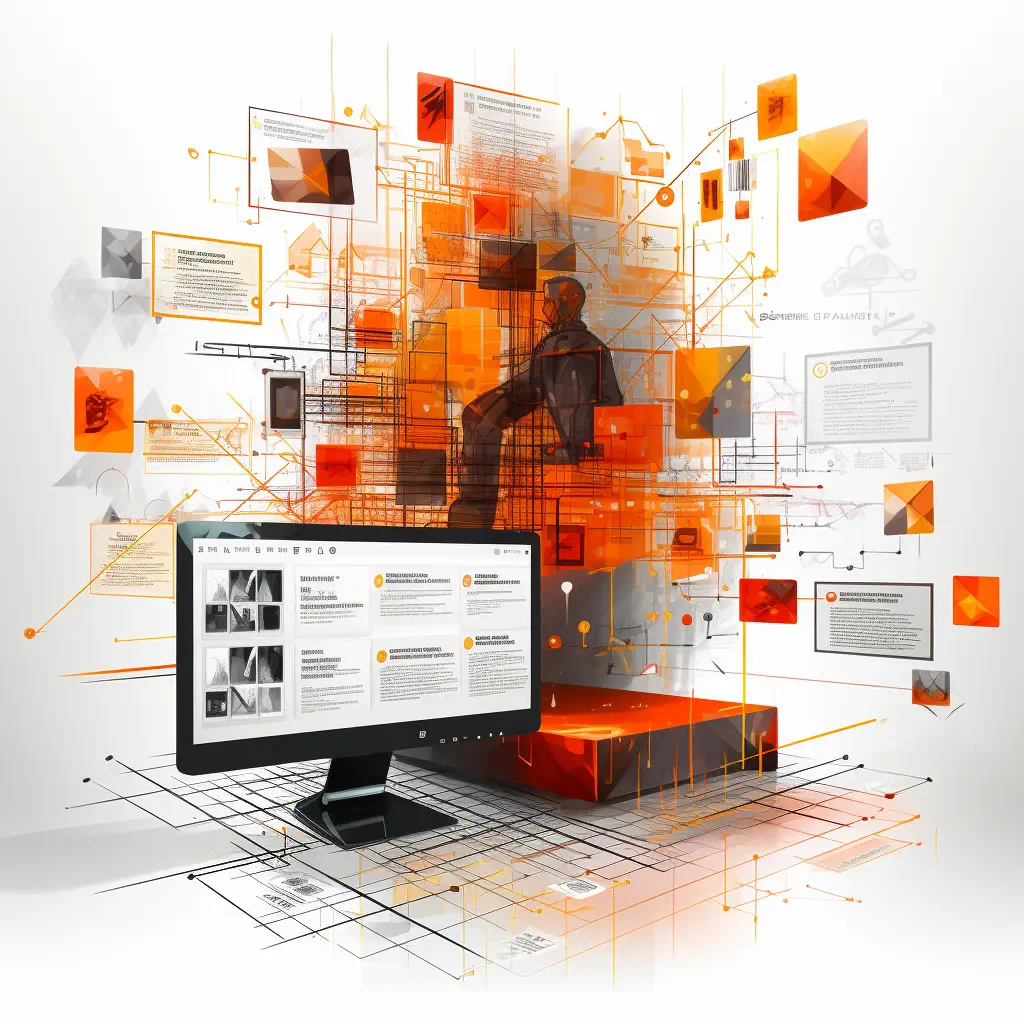 Illustration of website wireframe and UI/UX design