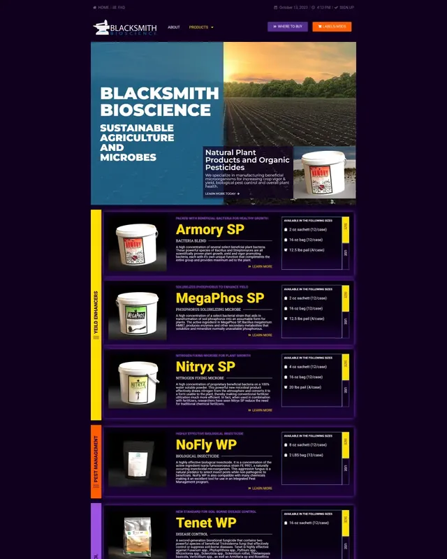Blacksmith BioScience website