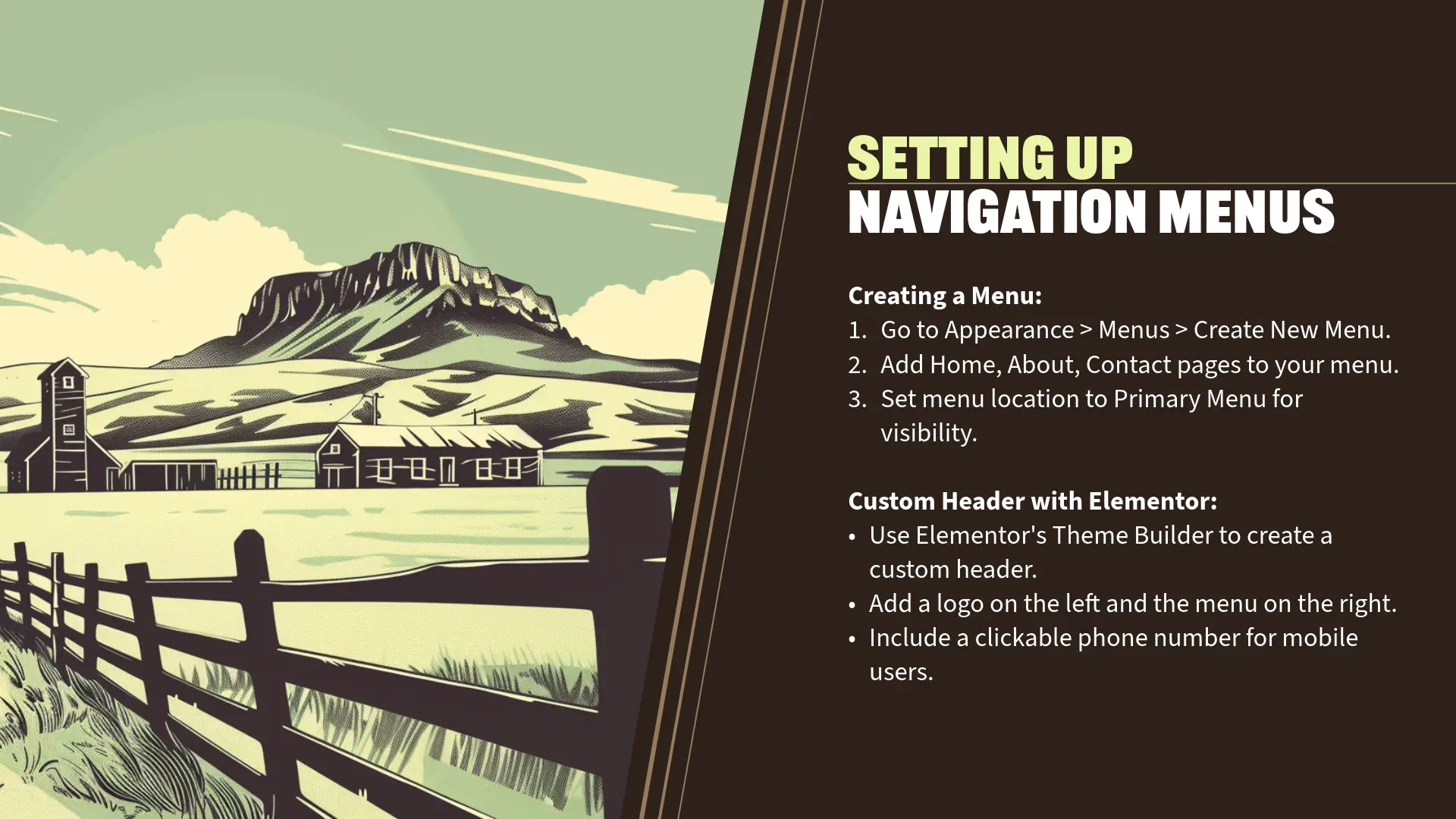 Building Your First Website with WordPress and Elementor: Setting Up Navigation Menus