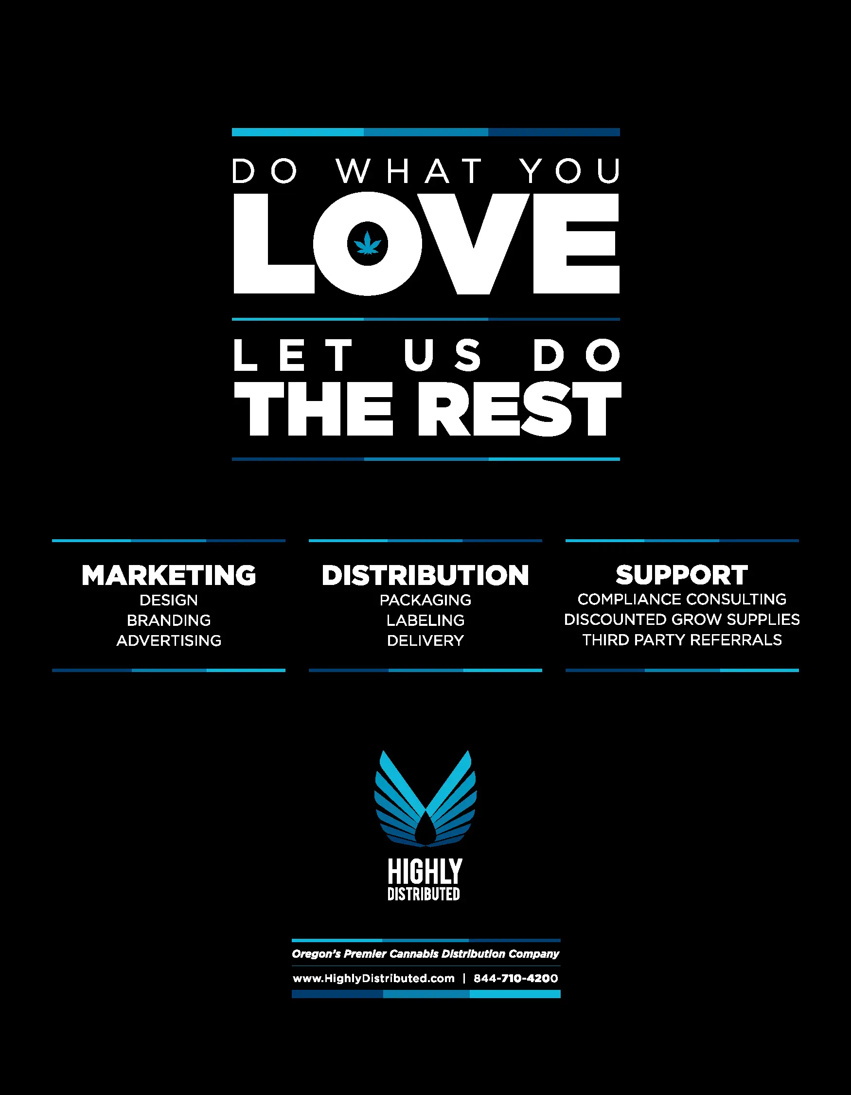 Graphic for "Highly Distributed," a cannabis distribution company.