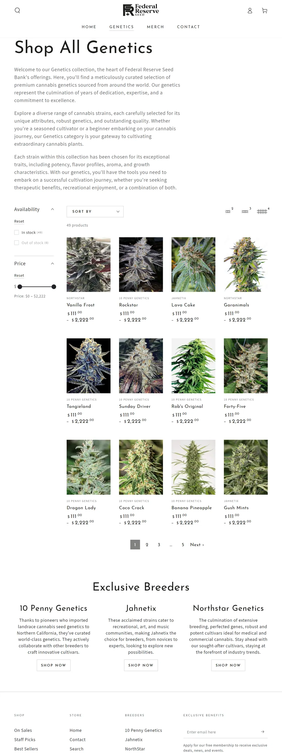Fed Seed shop-all-seeds collection page.