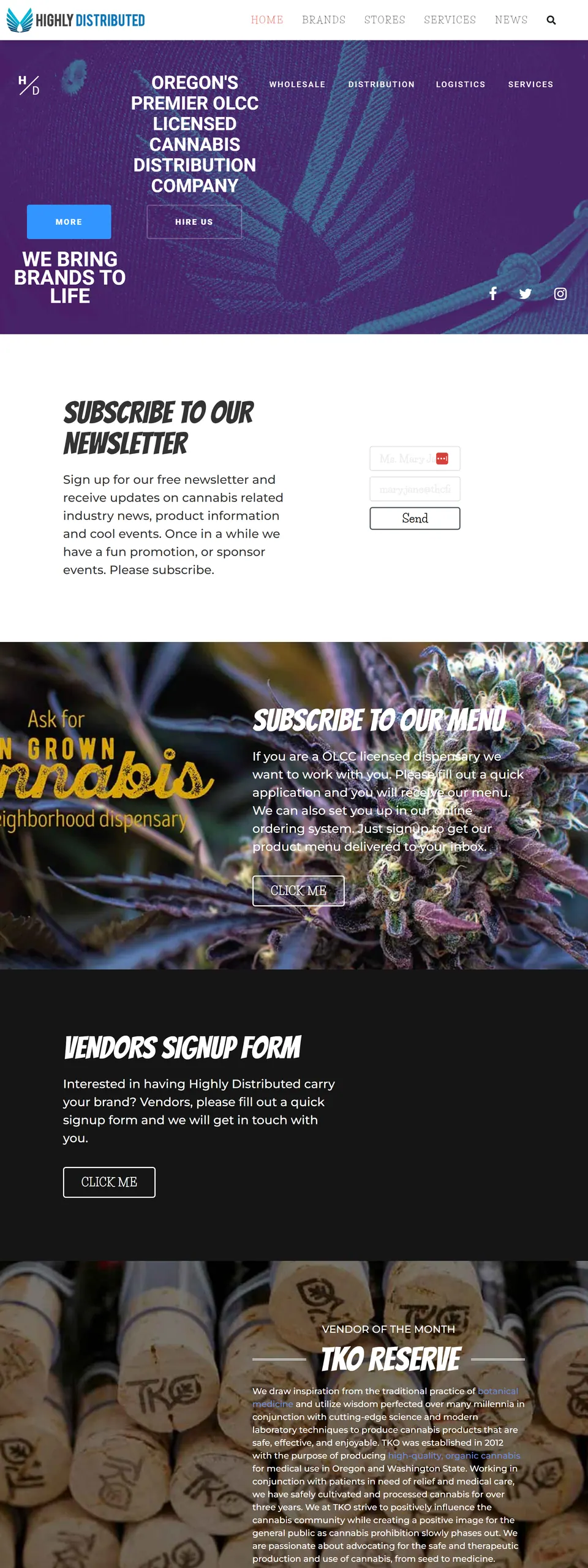 Highly Distributed homepage.