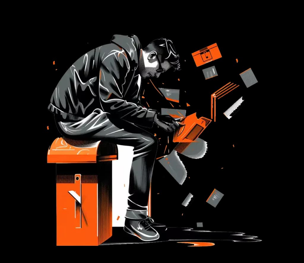 putting an envelope in a mailbox