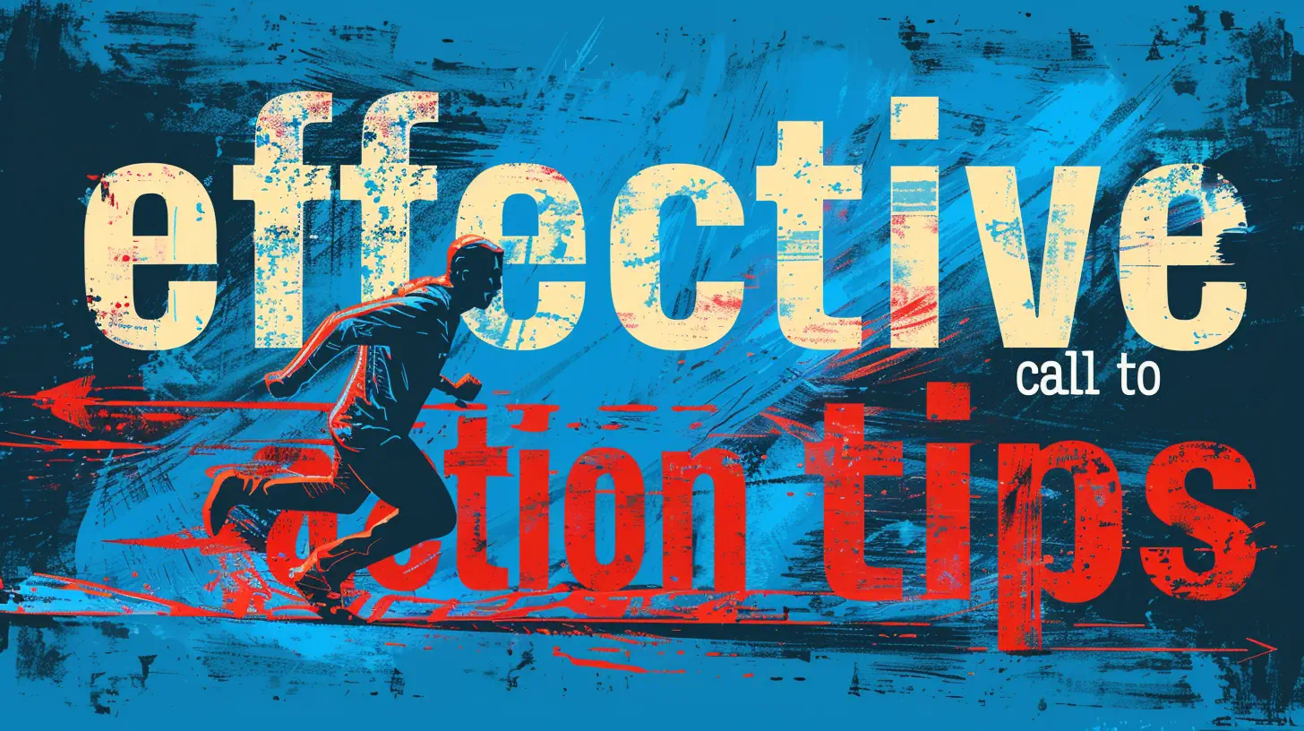 Paint-splatter illustration of a runner sprinting across the words “Effective call to action tips”